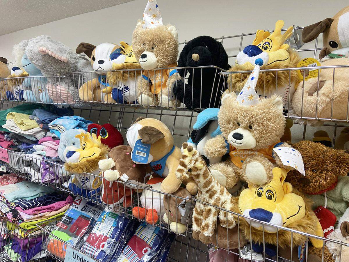 Children get stuffed animals and other toys at the center.