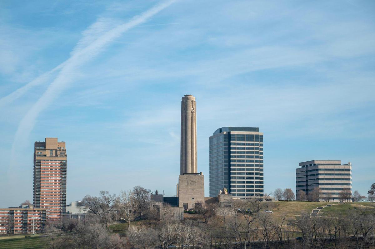 The National WWI Museum and Memorial is seen from the KC Wheel at Pennway Point district on Wednesday, Dec. 13, 2023, in Kansas City.