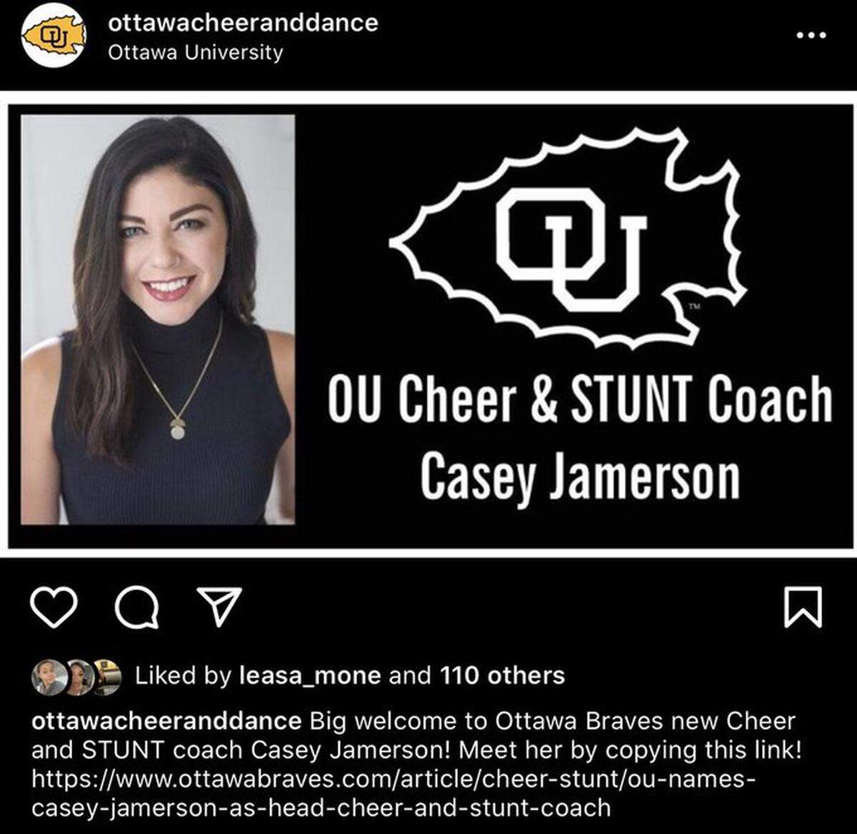 Ottawa Police are investigating claims that Ottawa University cheer coach Casey Jamerson was harassed on social media after a Black cheerleader was kicked off the team.
