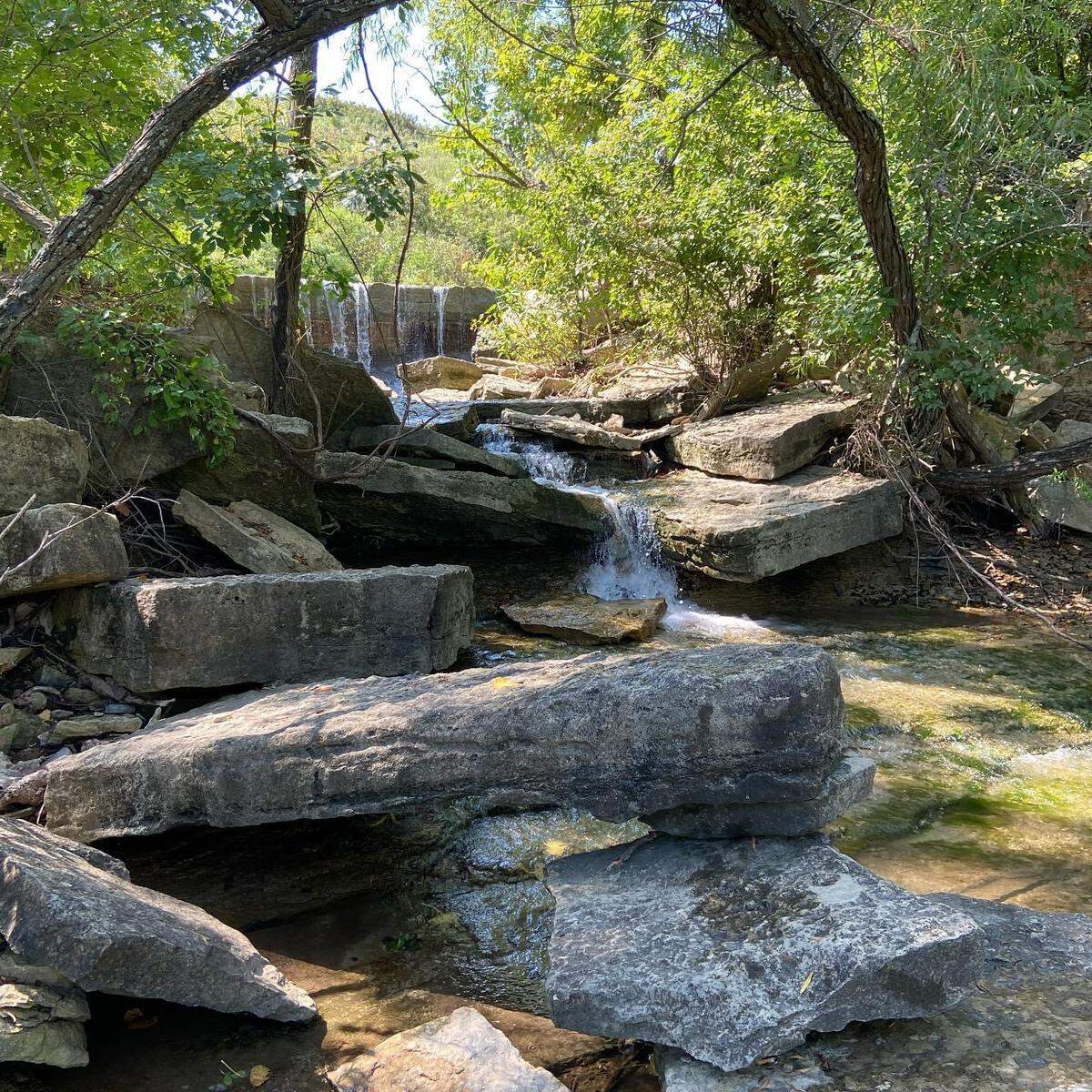 Waterfall at Chase County Lake.