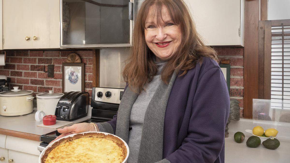 Mary Corcoran and her cheese quiche.