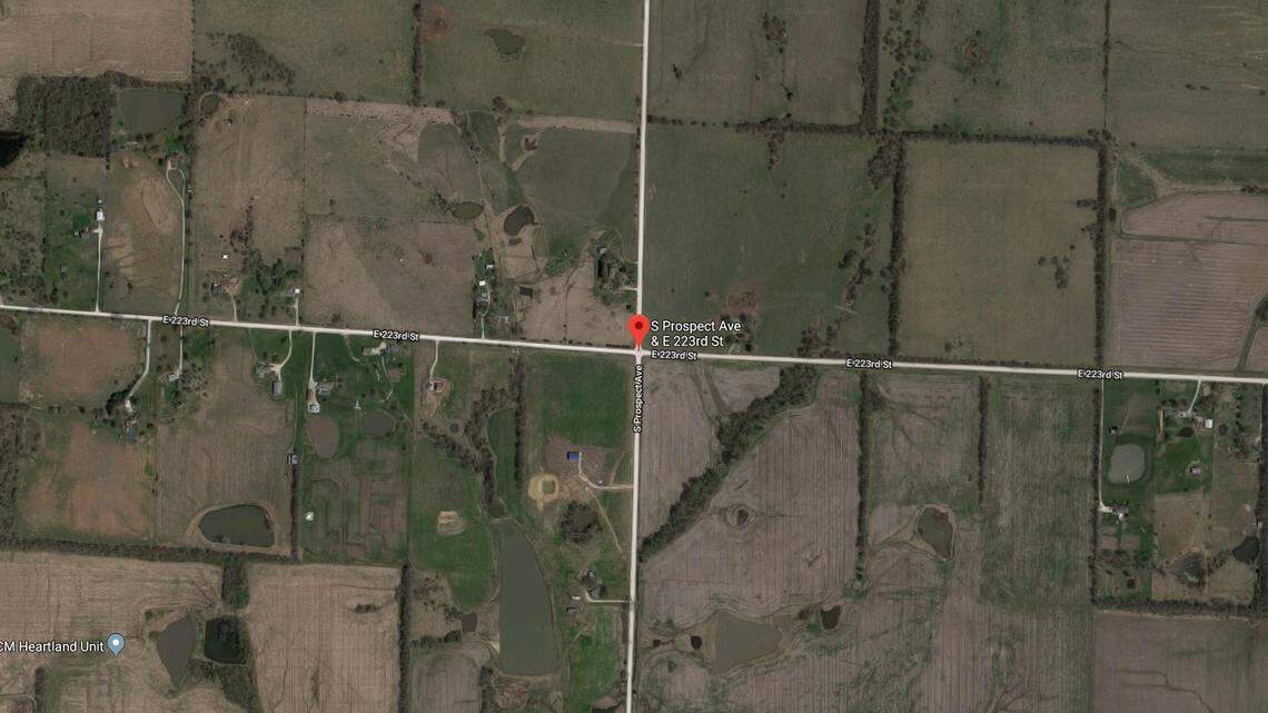 A body of an unidentified person was found in a pond in rural Cass County on Wednesday near East 223rd Street and South Prospect Avenue, the sheriff’s office said. This is a Google Maps view of the area.