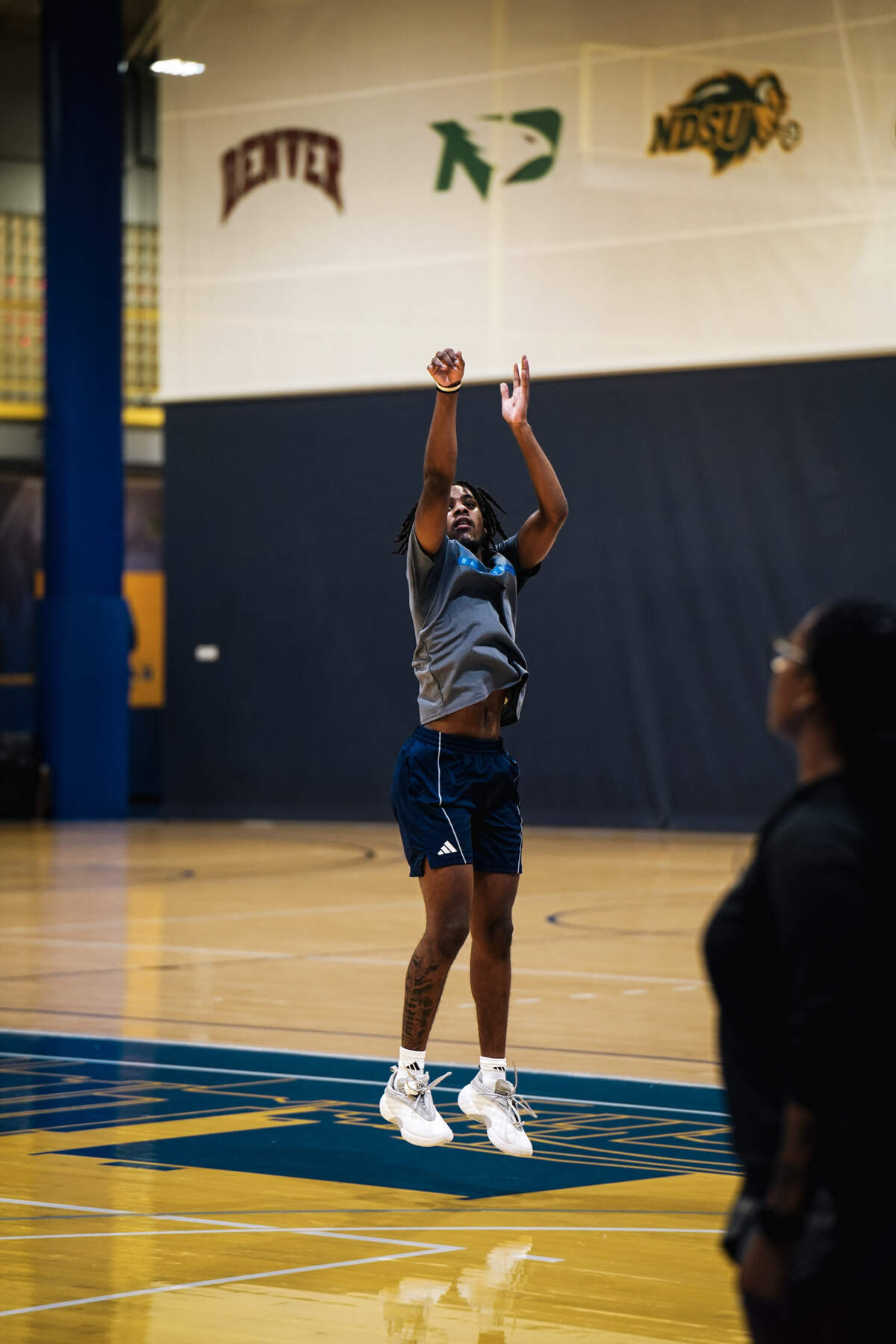 KC Roos basketball guard DJ Jackson Jr., who played in high school at Piper, during a summer 2026 practice.