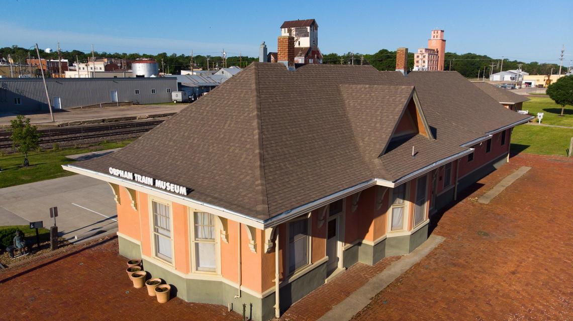 The National Orphan Train Complex in Concordia, Kansas, includes the Orphan Train Museum, the Morgan-Dowell Research Center and a restored train car exhibit.