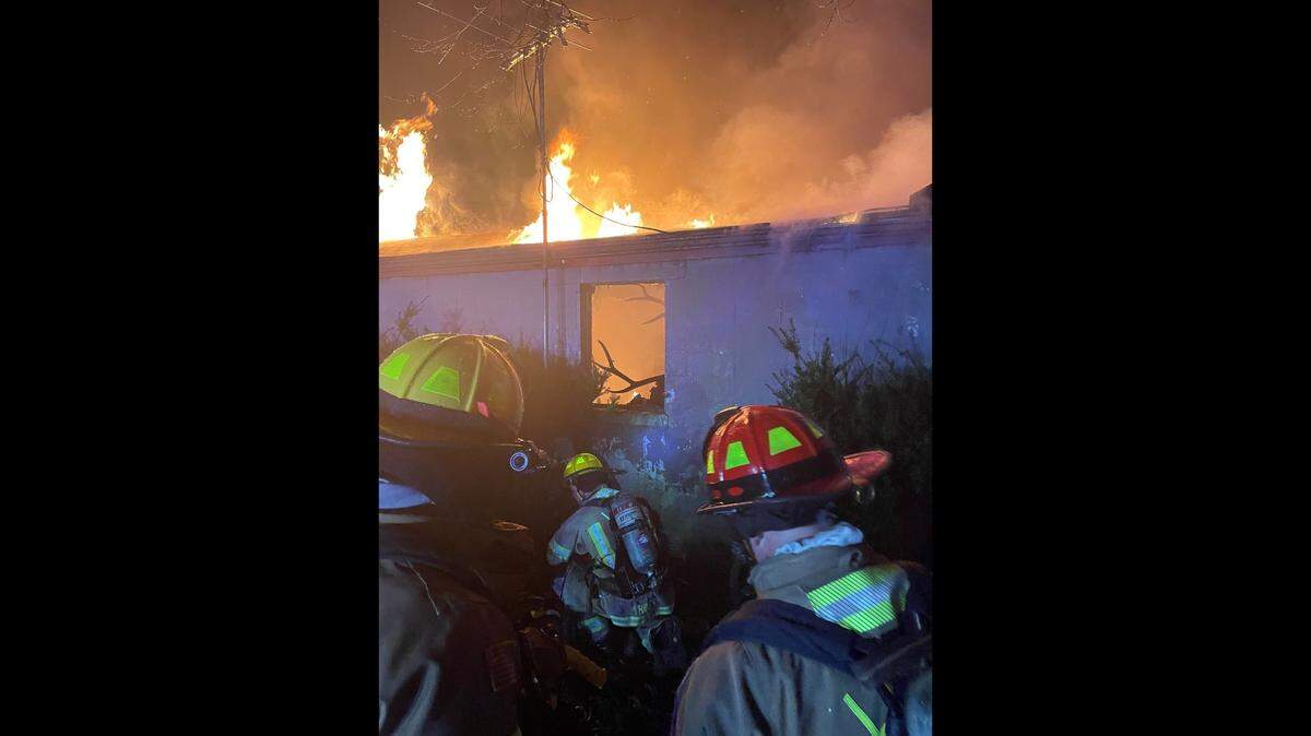 A small one-story home was partially collapsed and a utility trailer was significantly damaged after an explosion and structure fire at Rising Star Ranch in Lee’s Summit. Fire crews responded to the incident at 1:37 a.m. Feb. 3, 2024.