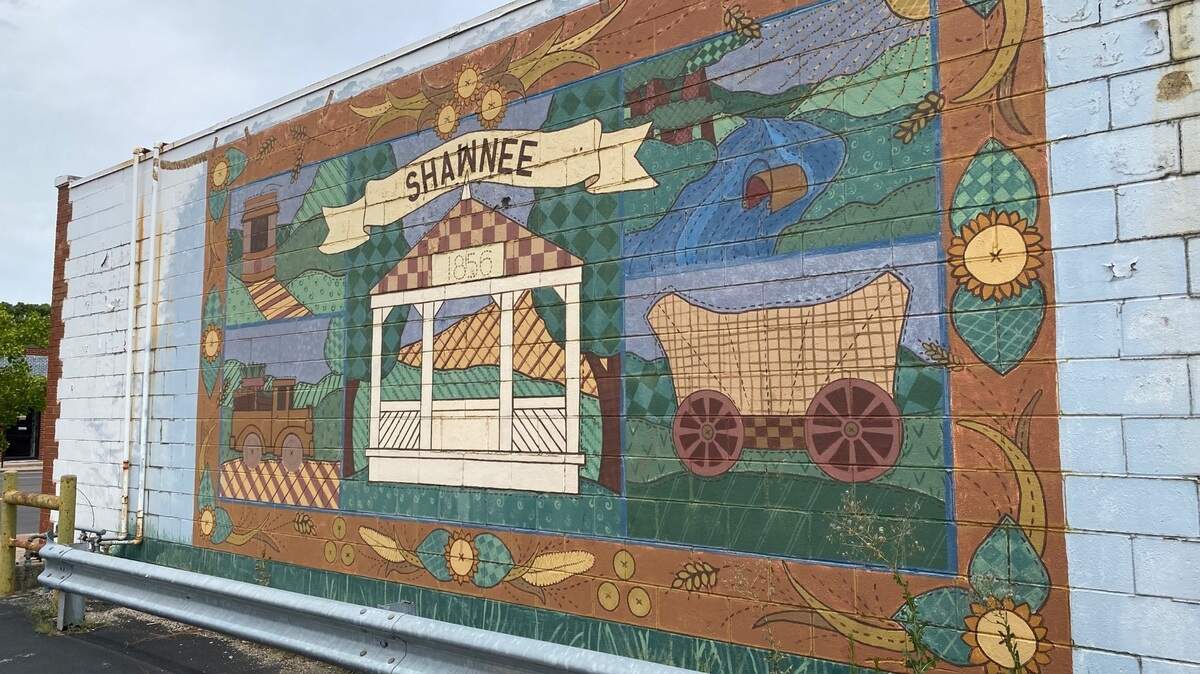 Does this mural look a little dated? It’s about to be replaced in downtown Shawnee. 