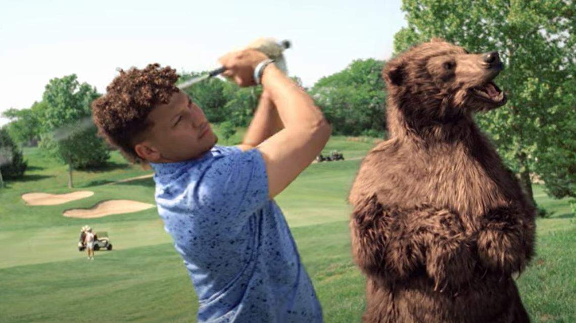 Patrick Mahomes and Coors Light Bear.
