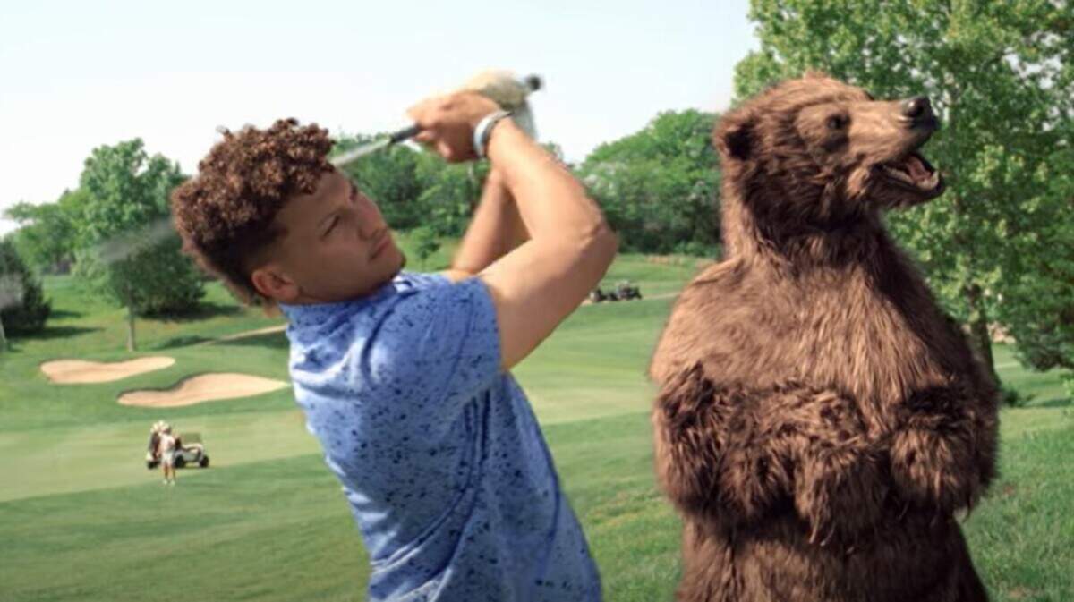 Patrick Mahomes and Coors Light Bear.