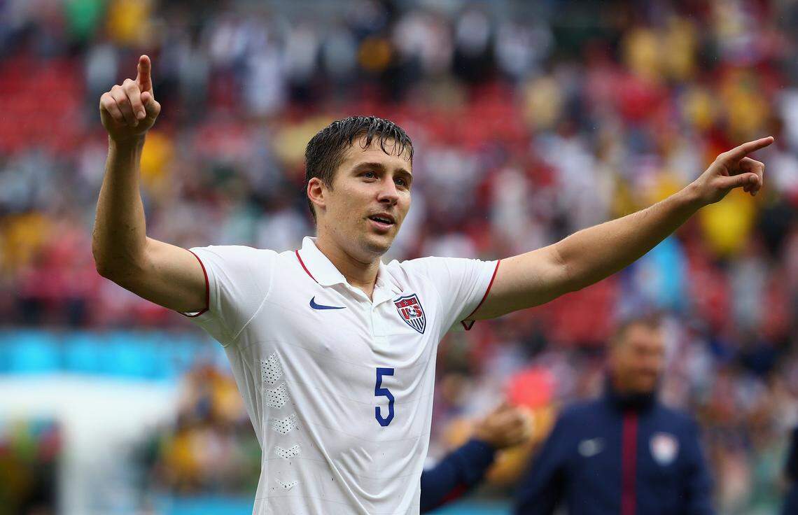 U.S. defender Matt Besler acknowledges the fans after the American team’s 1-0 loss to Germany in a group-stage soccer match at the 2014 FIFA World Cup in Recife, Brazil.
