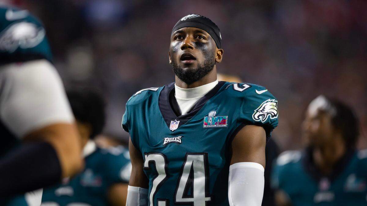 Philadelphia Eagles cornerback James Bradberry (24) against the Kansas City Chiefs during Super Bowl LVII at State Farm Stadium.