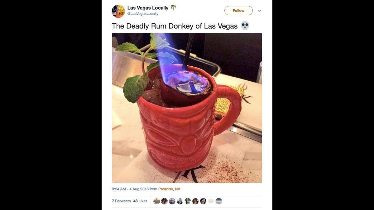 A flaming Rum Donkey cocktail injured two customers at Gordon Ramsay’s Hell’s Kitchen restaurant in Caesar’s Palace in Las Vegas last week. The restaurant says it has dropped the drink from its menu.
