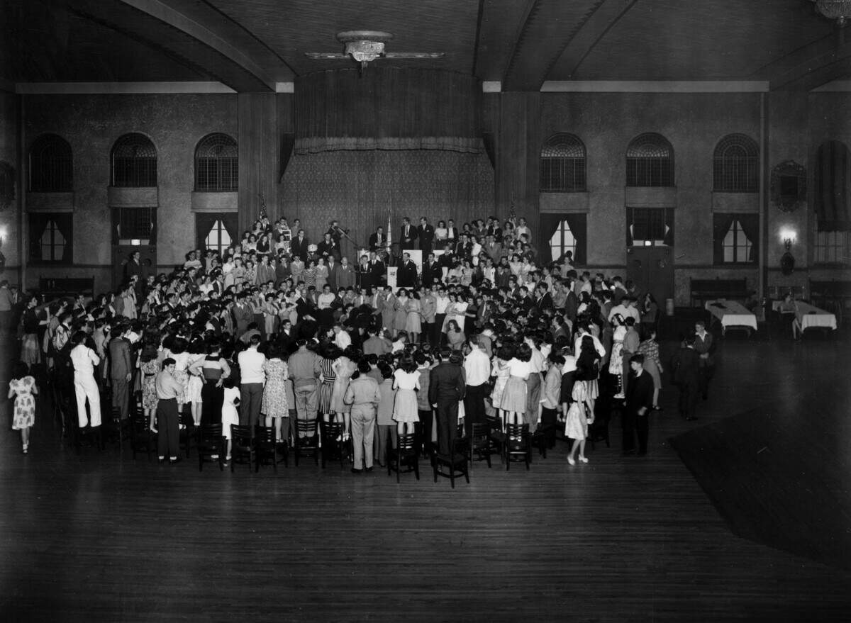 The ballroom at the Pla-Mor played host to a dance contest in 1945.