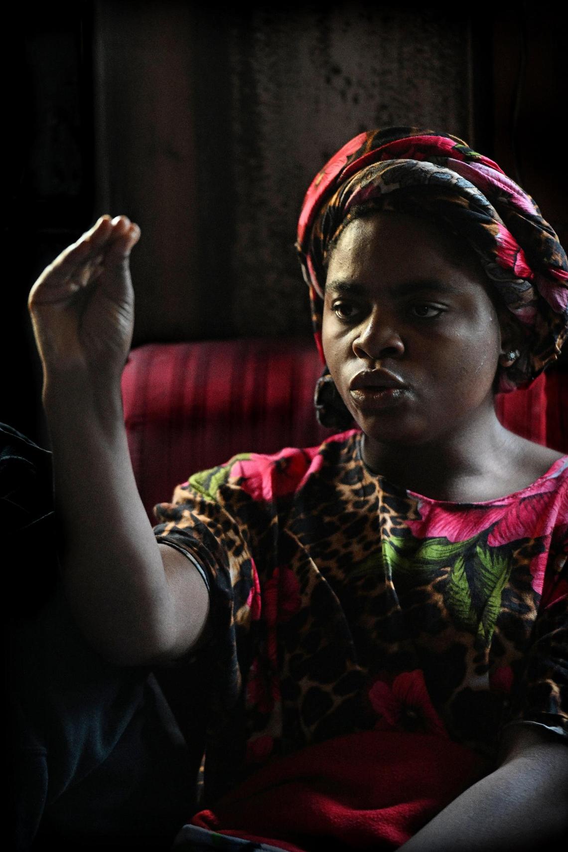Lohi Wilondja instructs other members of the choir during a recent rehearsal. The choir’s membership is fluid, with somewhere between 20 and 35 members, depending on the day. Most are related in some way or another: aunties, uncles, nieces and nephews.
