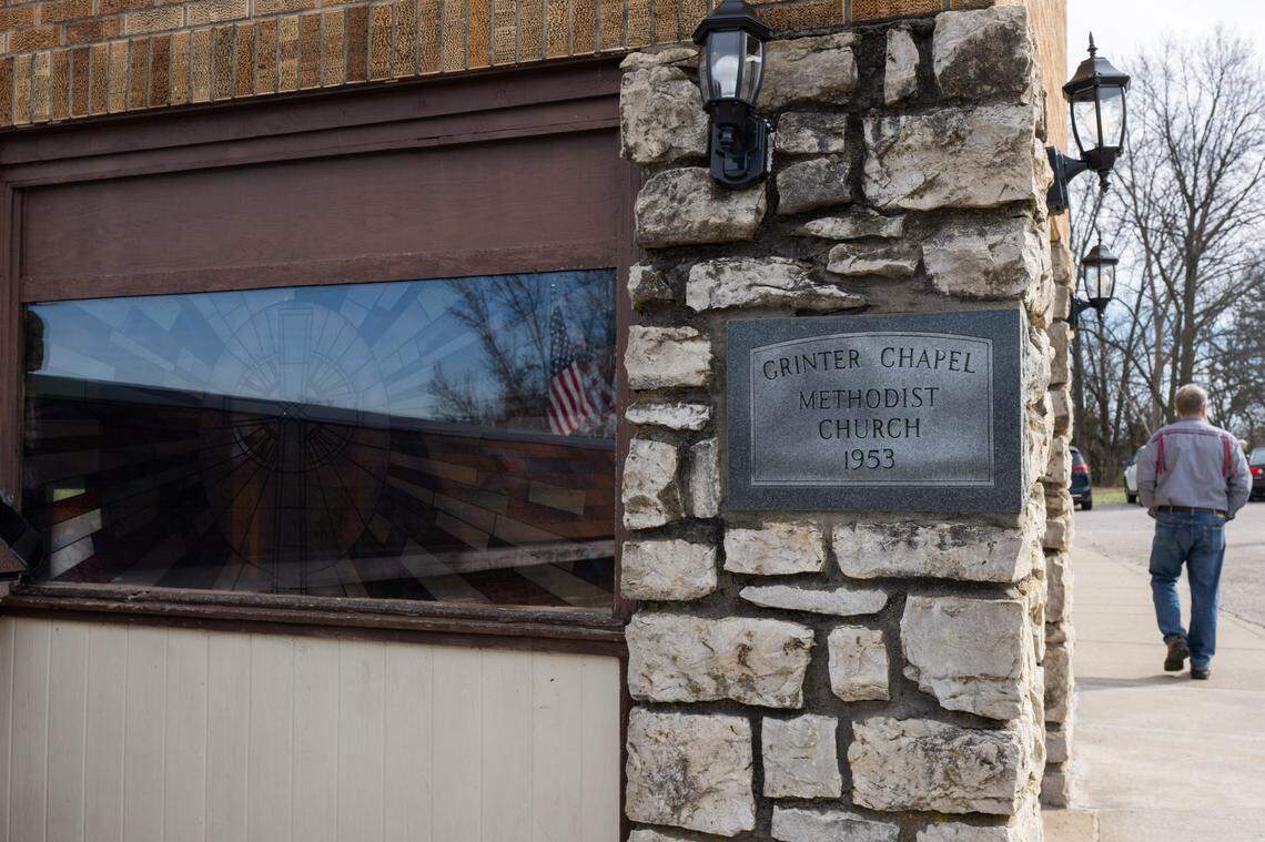 Grinter Chapel on Thursday, March 12, 2026, in Kansas City. The deed to the former church property was given back to the Kansas Delaware Tribe of Indians, Inc. 