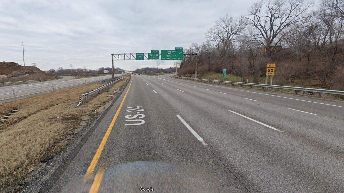 A pedestrian died after being struck by a GMC Yukon Denali while crossing northbound Interstate 435 near Winner Road on Kansas City’s East side, police said. This Google Maps Street View image of the area is from December.
