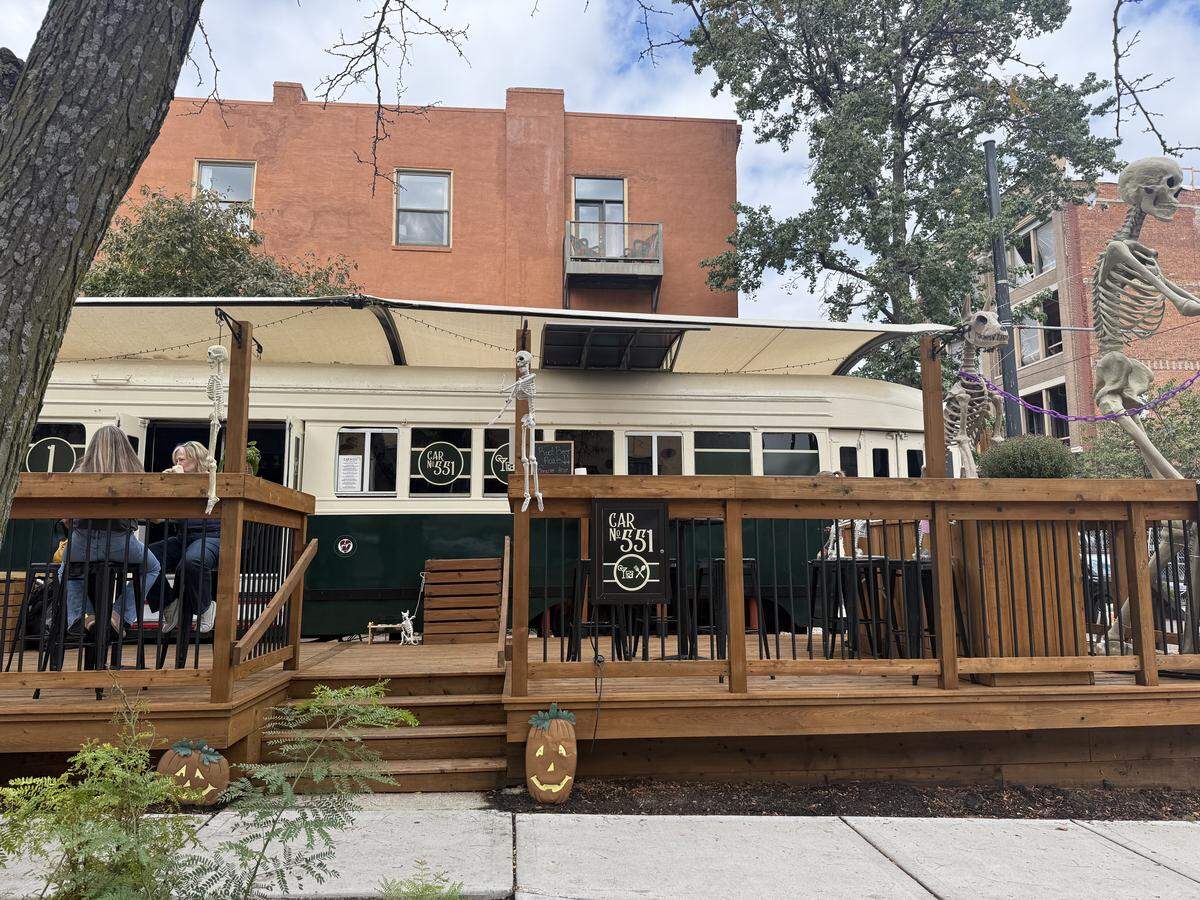 Car No. 551 is in the old “Trolley Tom” in the River Market.