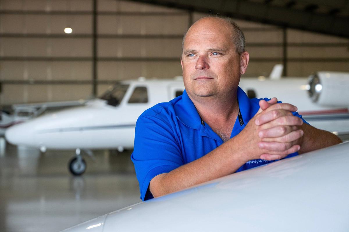 Joel Arrington, airport manager at Lee’s Summit Municipal Airport, stands for a portrait at Hangar One while giving a tour of the airport on Tuesday, Oct. 1, in Lee’s Summit.