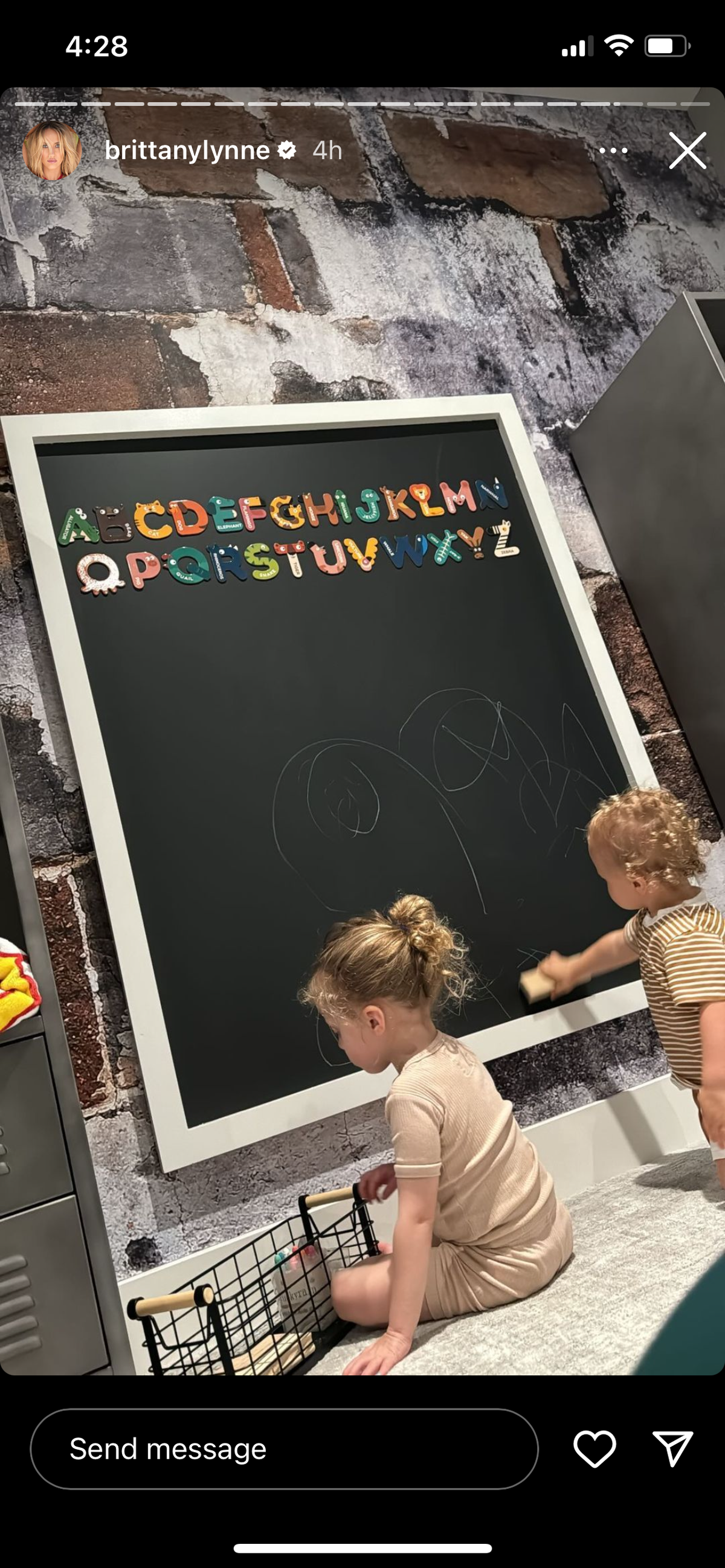 Sterling Mahomes, 3, and her brother Bronze, 17-months, playing in his nursery.