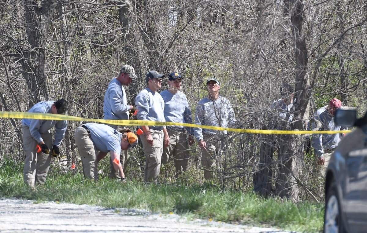 The Cass County Sheriff’s Office had deputies and recruits searching the area near South Mopac Road for additional evidence and bones Saturday, April 28, 2018.