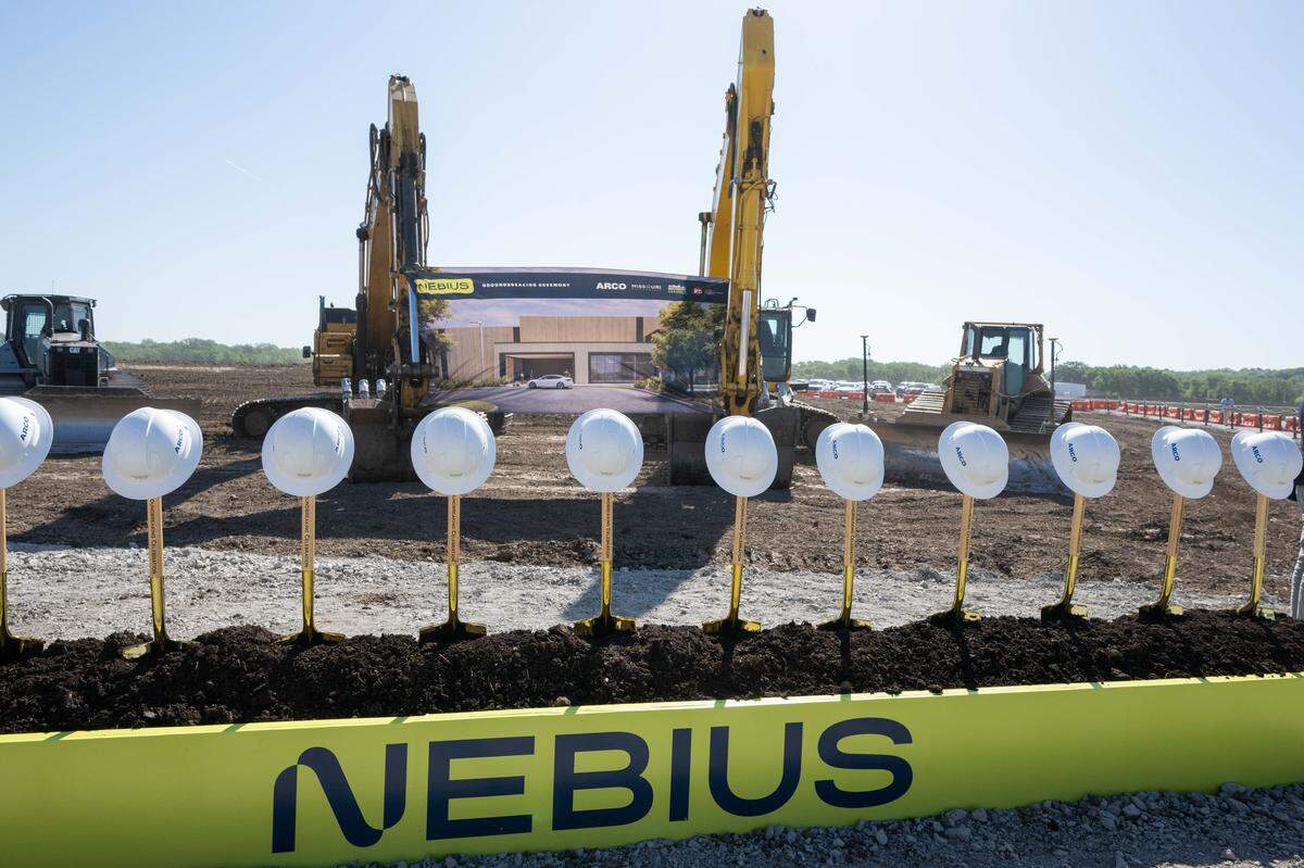 The groundbreaking ceremony for Nebius, a new AI data center being built in Independence, on Tuesday, May 12, 2026.