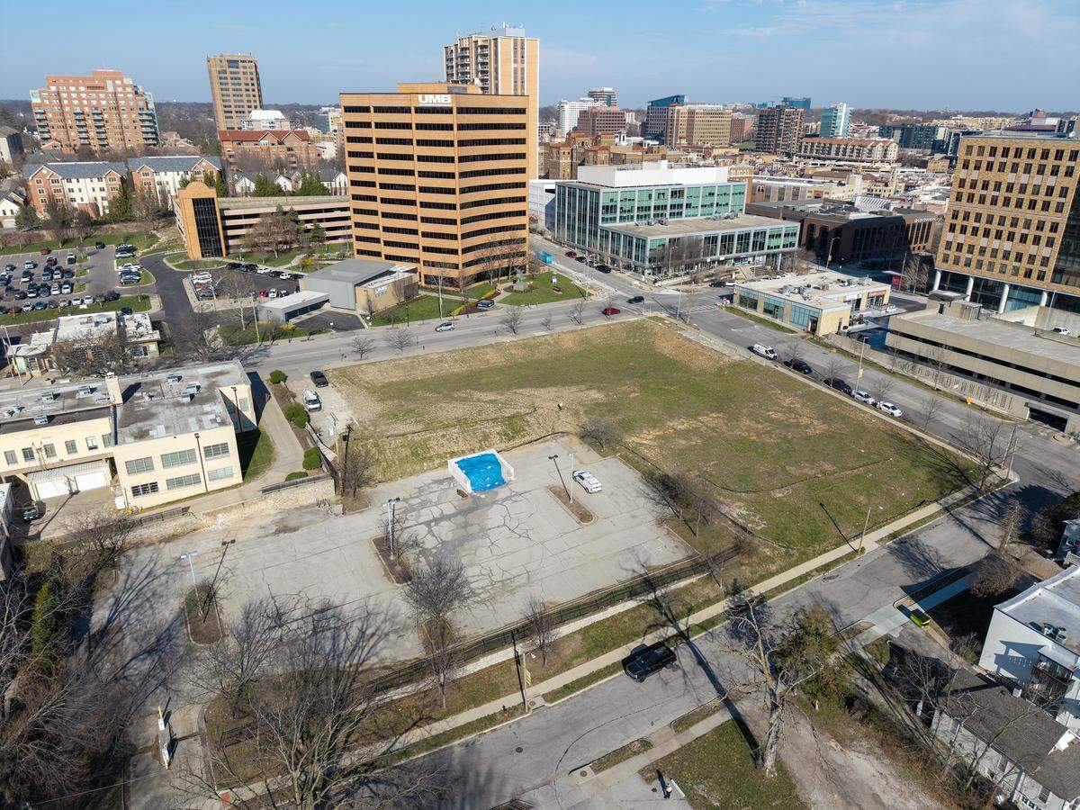 The Kansas City Symphony is planning to build a new concert venue with up to 4,600 seats at 49th and Main Streets, south of the Plaza, where a US Bank once stood. The area was seen on Thursday, March 26, 2026 in Kansas City.