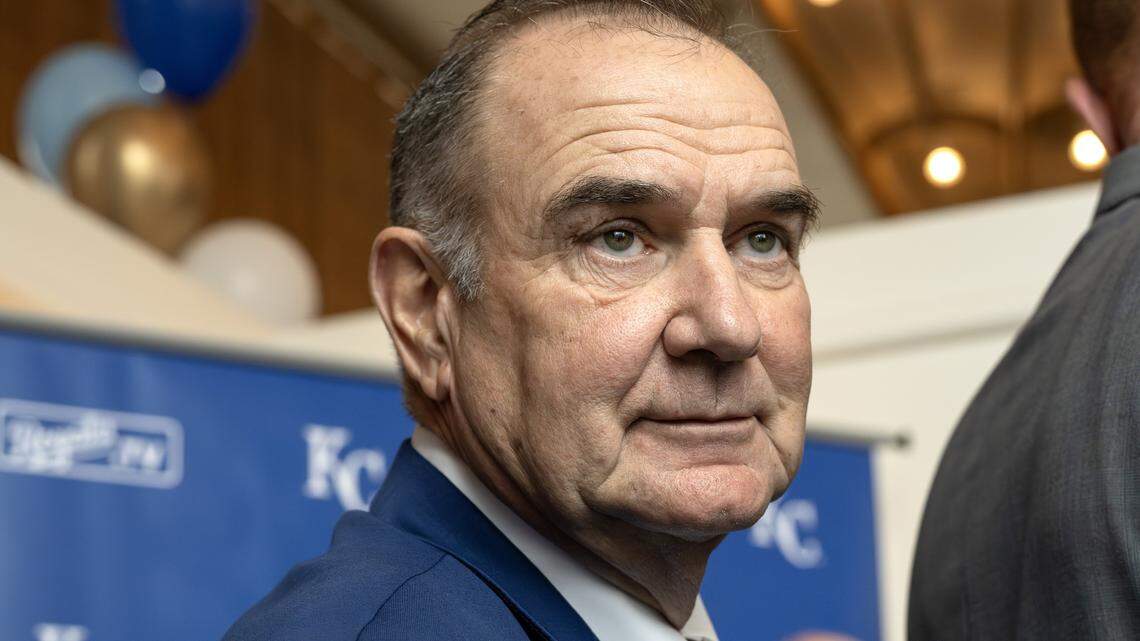 Missouri Gov. Mike Kehoe walks away after answering questions from the media during a ceremony announcing the Kansas City Royals' move to Crown Center on Wednesday, April 22, 2026, in Kansas City.