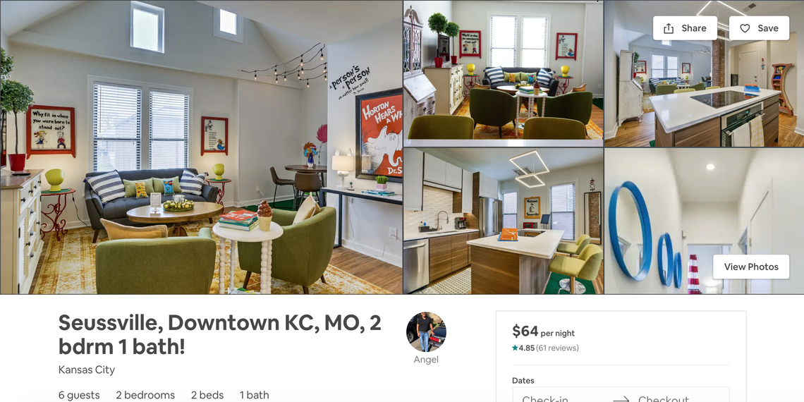 This Dr. Seuss-themed Airbnb is located in downtown Kansas City, Missouri.