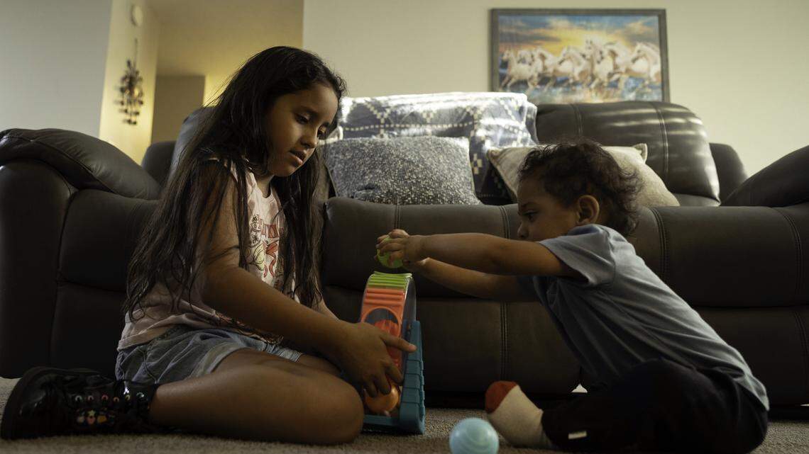 Kids playing indoors with toys. (Photo by John Moore/Getty Images)