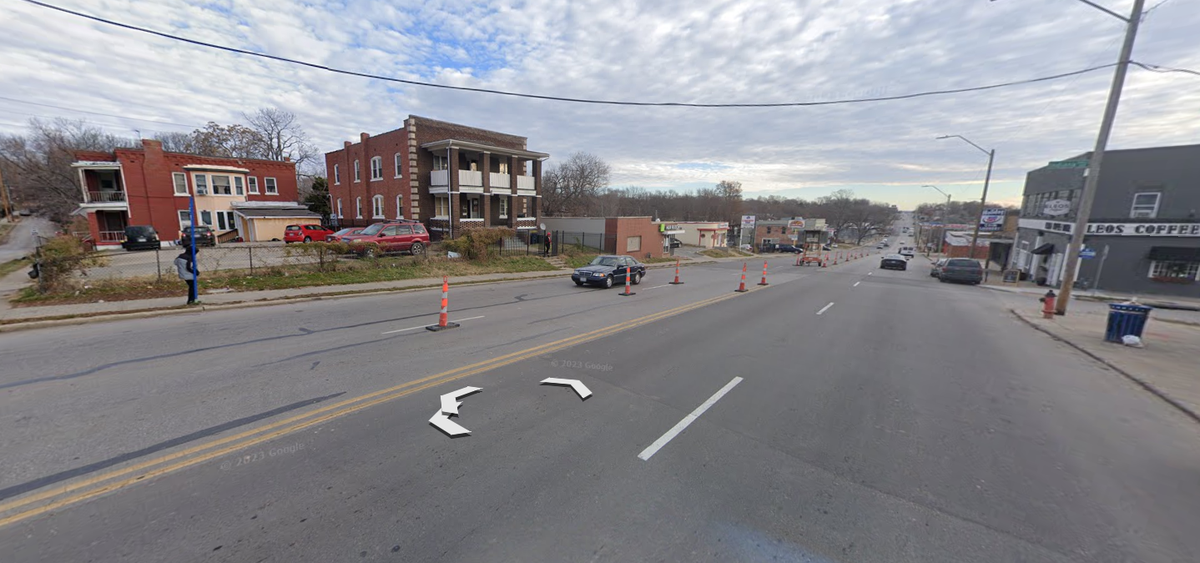 46-year-old Kita Bee, a Black transgender woman and community figure, was killed at Independence and Indiana avenues in East Kansas City in a hit-and-run on May 3, 2024. This Google Earth image was taken there on June 19, 2023.
