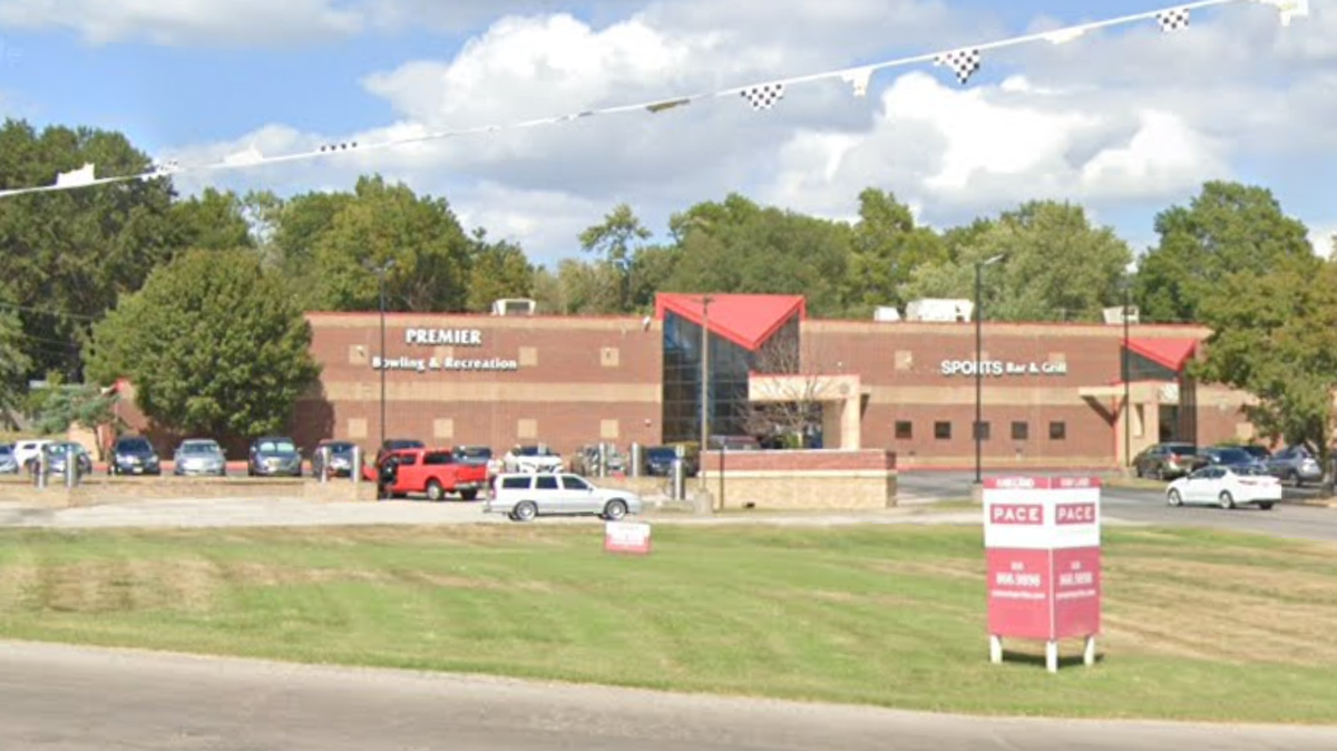 A Google Maps screenshot shows Premier Bowling & Recreation Center, 11400 E. Route 350 in Raytown.