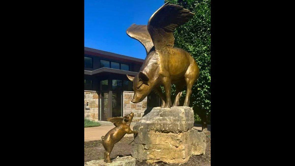 Part of “Dream Big,” a sculpture owned by Bill and Carolyn Patterson at their Mission Hills Home, was stolen early Tuesday morning.