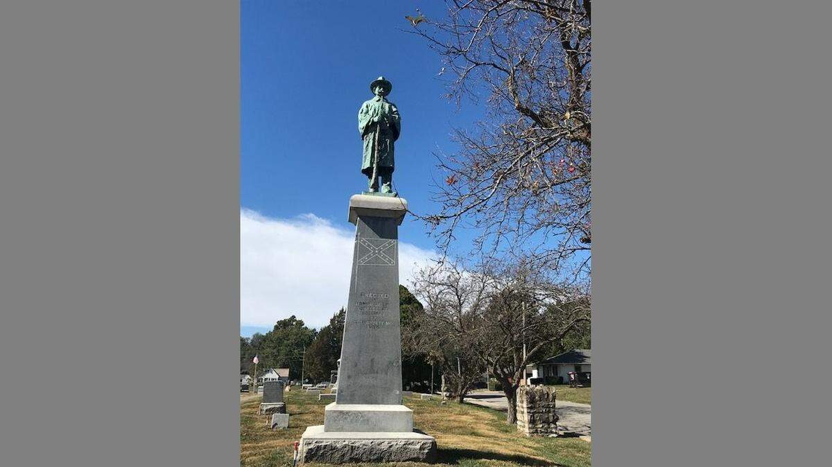 Competing Liberty residents have signed online petitions to both remove and retain a 1904 Confederate monument at Fairview & New Hope Cemeteries. The monument is on a private plot.