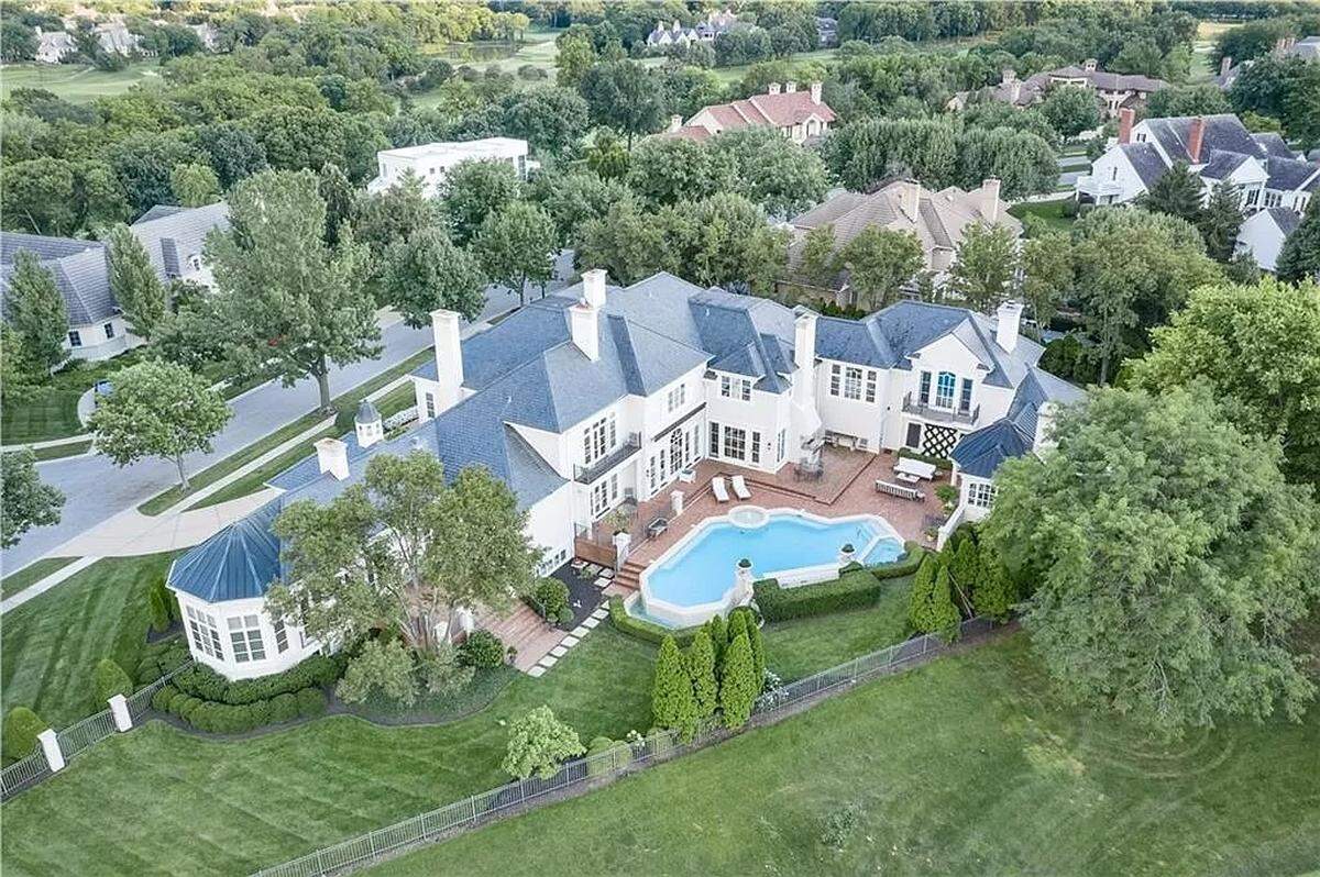 2404 W. 114th St. is located between a cul-de-sac and a golf course. The Leawood house was listed for $4.5 million on Zillow in June 2024.
