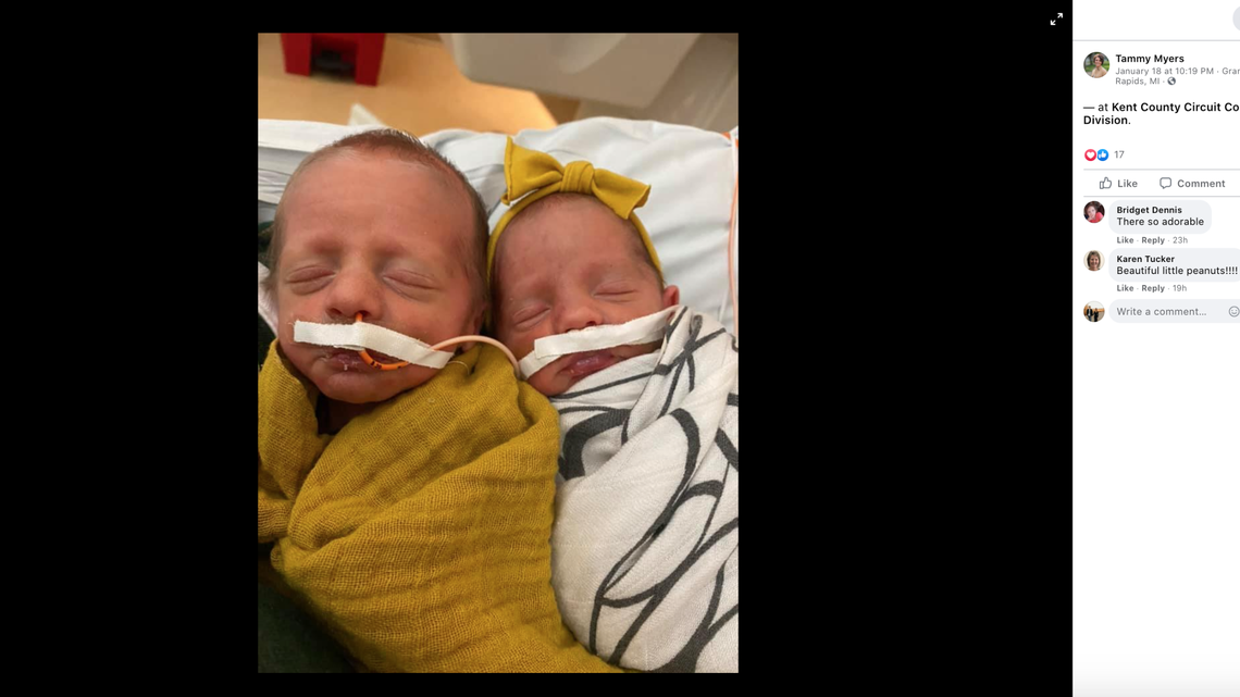 Michigan parents are having to adopt their biological children Eames and Ellison — both born premature via surrogate — due to what they call an “outdated” Michigan surrogacy law.