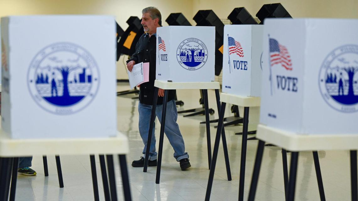 Robert Billaci of Kansas City, Kansas, voted in the general election on Tuesday, Nov. 7, 2023, at the Bethany Community Center in Kansas City, Kansas.
