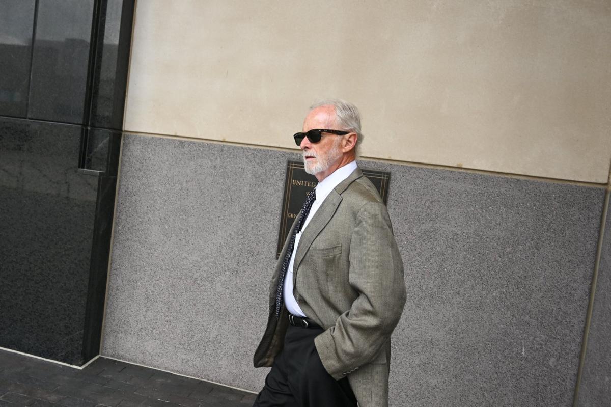 William Creeden, former international secretary-treasurer of the Boilermakers Union, enters the Robert J. Dole Federal Courthouse in Kansas City, Kansas, on Aug. 30, 2024. Four former union officers made their first appearances in federal court after being indicted Aug. 21 on embezzlement and other felony charges.