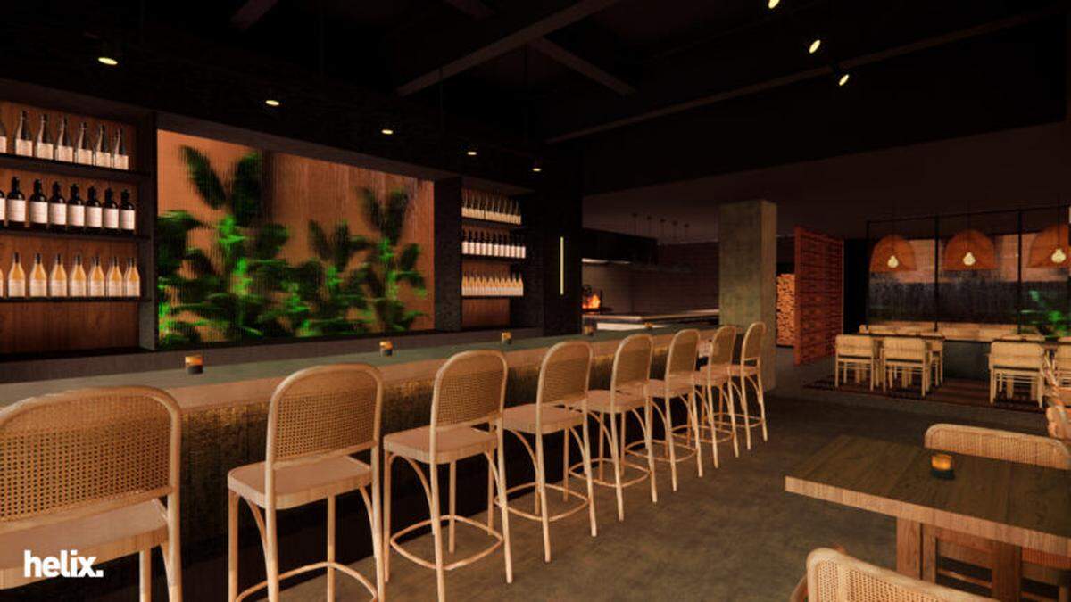 A rendering of Afi natural wine bar.