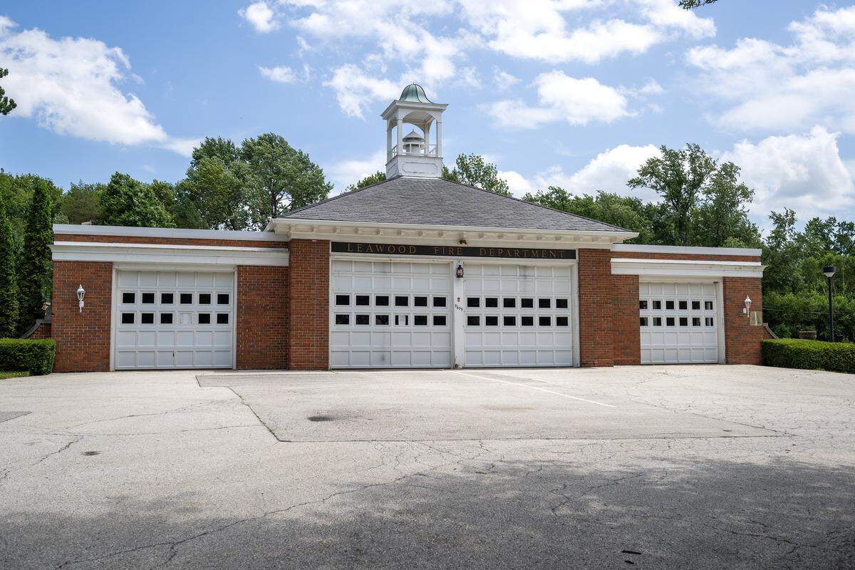 The former Leawood fire station is pictured on Wednesday, July 23, 2025, in Leawood. Along with the old city hall, the building is part of a proposal by residents to create a walkable community hub in northern Leawood.