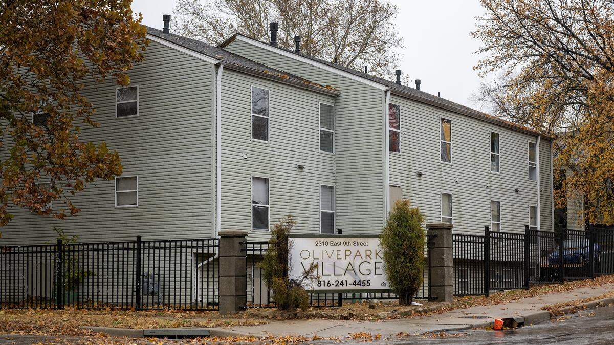 Olive Park Village Apartments at 2310 E. 9th St., are pictured on Friday, Nov. 21, 2025, in Kansas City.