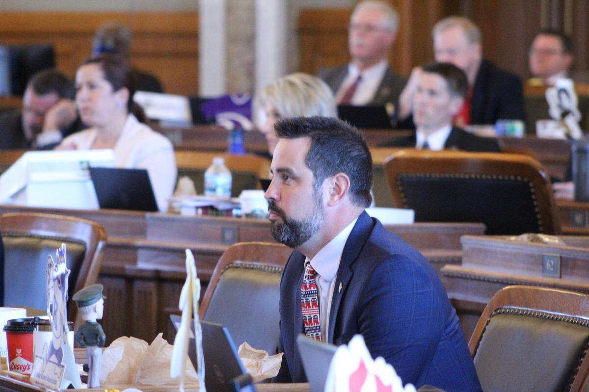 Kansas Rep. Mark Samsel, a Wellsville Republican, sat on the House floor last May, a week after he was arrested on battery charges.