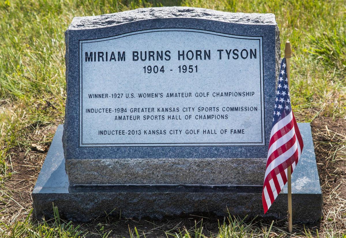 A special ceremony was held for Miriam Burns Horn Tyson, at one time the best women’s golfer in the world, Friday, May 30, 2025, at Forest Hill Calvary Cemetery in Kansas City. Her gravesite, forgotten for years was found recently and a headstone was placed.