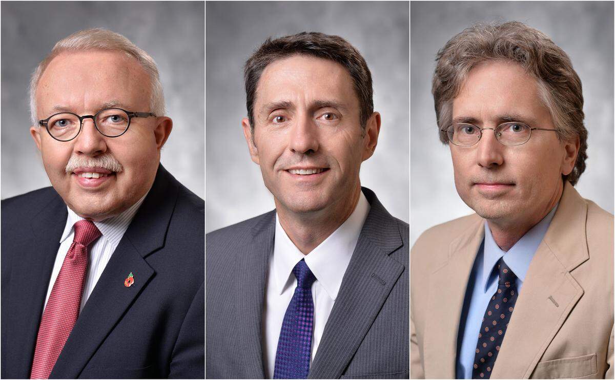 Our panel of experts from the National World War I Museum and Memorial, from left: Doran Cart, senior curator; Matthew Naylor, president and CEO; and Jonathan Casey, director of archives.