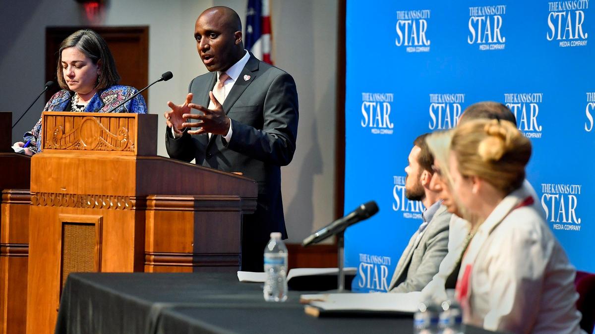 The Kansas City Star Editorial Board presented its sixth and final Mayoral Forum Sunday at Unity Temple on the Plaza. Candidates Jolie Justus, left, and Quinton Lucas discussed their philosophies and visions for Kansas City’s future.