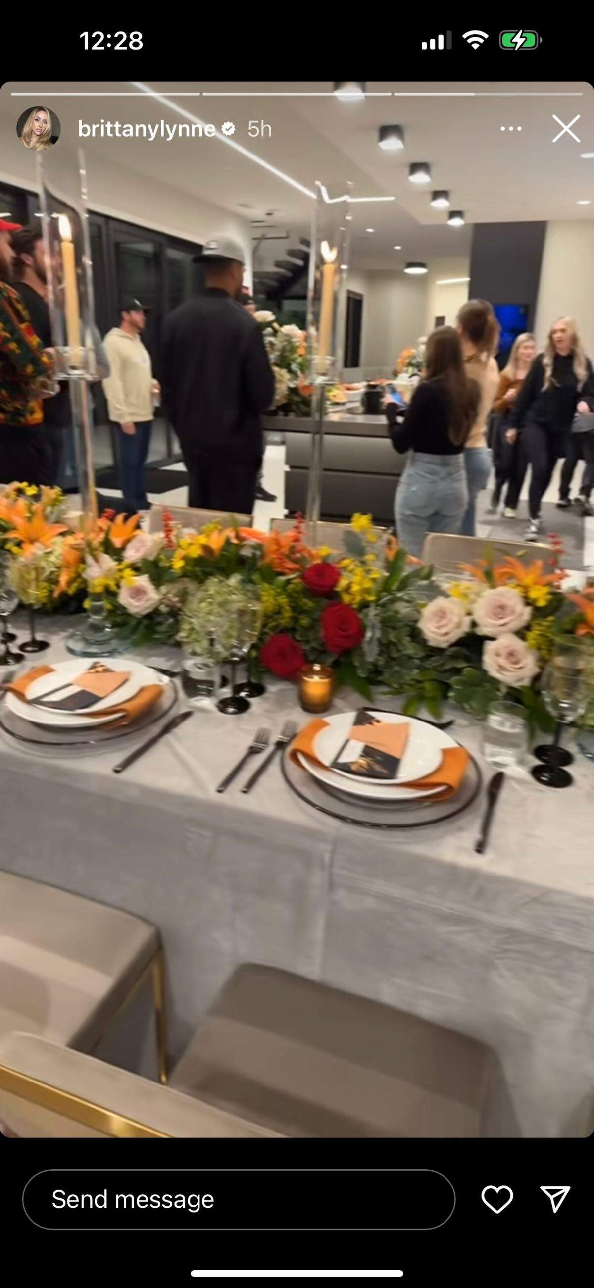 Patrick and Brittany Mahomes hosted a Friendsgiving party for friends and a few Chiefs players on Saturday.