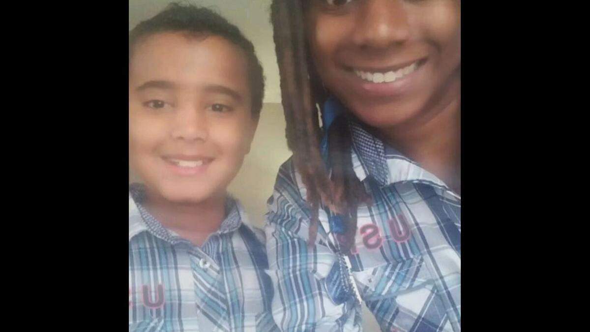 Myka Milliken and her son Alex Robinson when he was 9 years old.