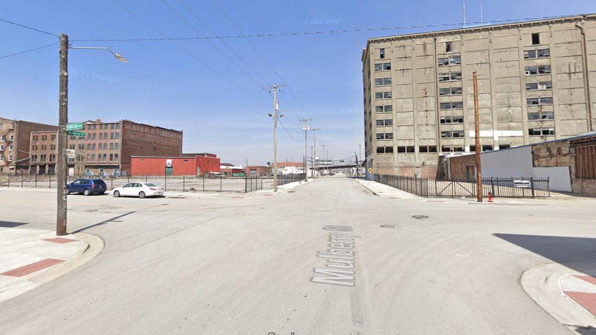 Two men were found suffering from gunshot wounds early Sunday, April 10, 2022, just north of the intersection of Union Avenue and Mulberry Street in the West Bottoms. A Google Maps street view image from April 2019 shows the general area.