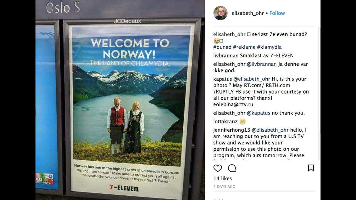 Norwegian tourism officials are not pleased with 7-Eleven's new ad campaign for condoms.