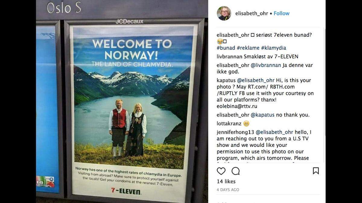 Norwegian tourism officials are not pleased with 7-Eleven's new ad campaign for condoms.