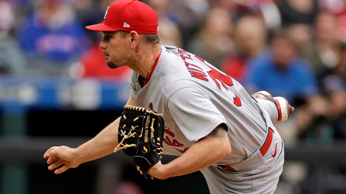 St. Louis Cardinals pitcher Nick Wittgren throws during the fifth inning of a baseball game against the New York Mets on Thursday, May 19, 2022, in New York. (AP Photo/Adam Hunger)