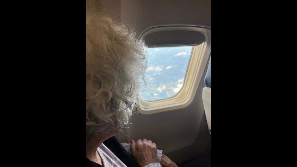 From propeller planes to delayed and cancelled jets, this great-grandma has seen it all.
